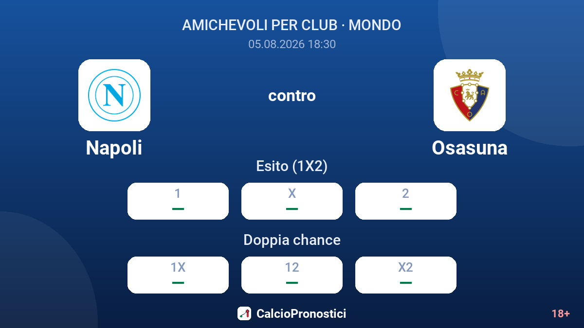 Napoli contro Osasuna — quote