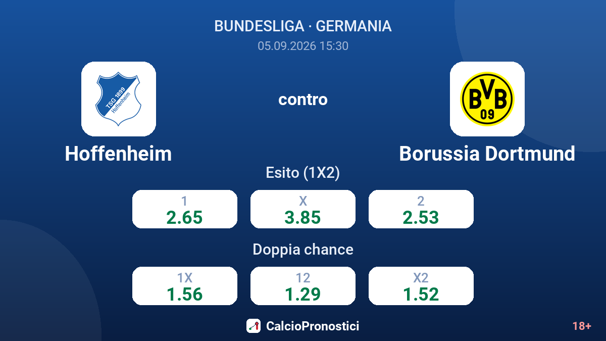 Hoffenheim - Borussia Dortmund — quote