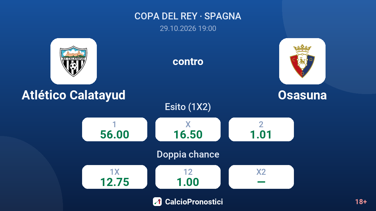 Atlético Calatayud - Osasuna — quote