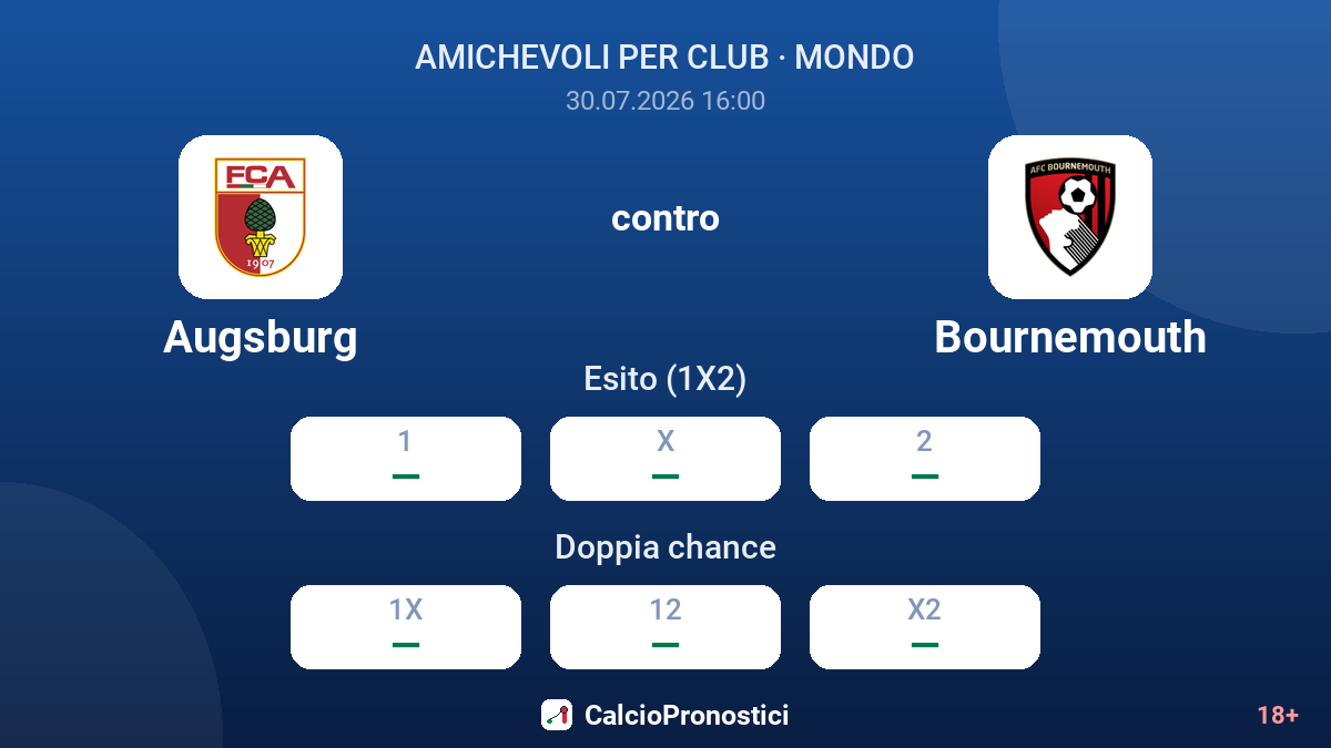Augsburg contro Bournemouth — quote